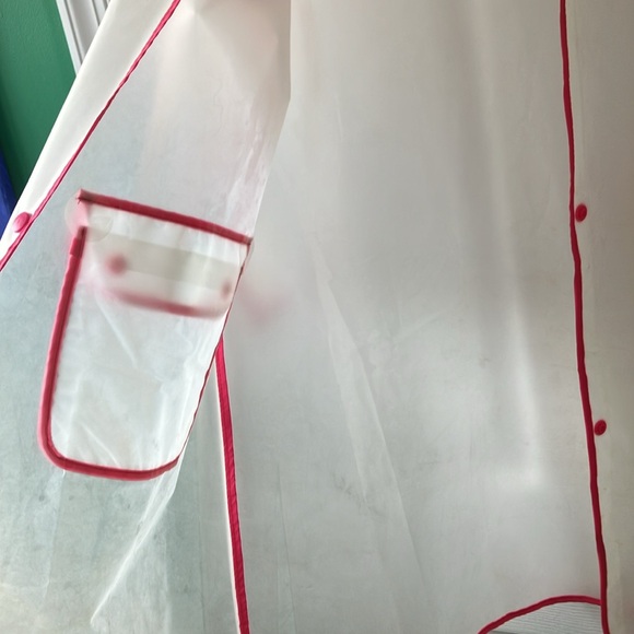 Fit rite clear the pvc hooded raincoat with pink accents 7/8 girls - Picture 5 of 8